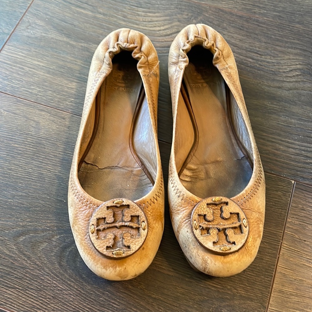 Authentic Tan/ Brown Tory Burch Flats 7.5